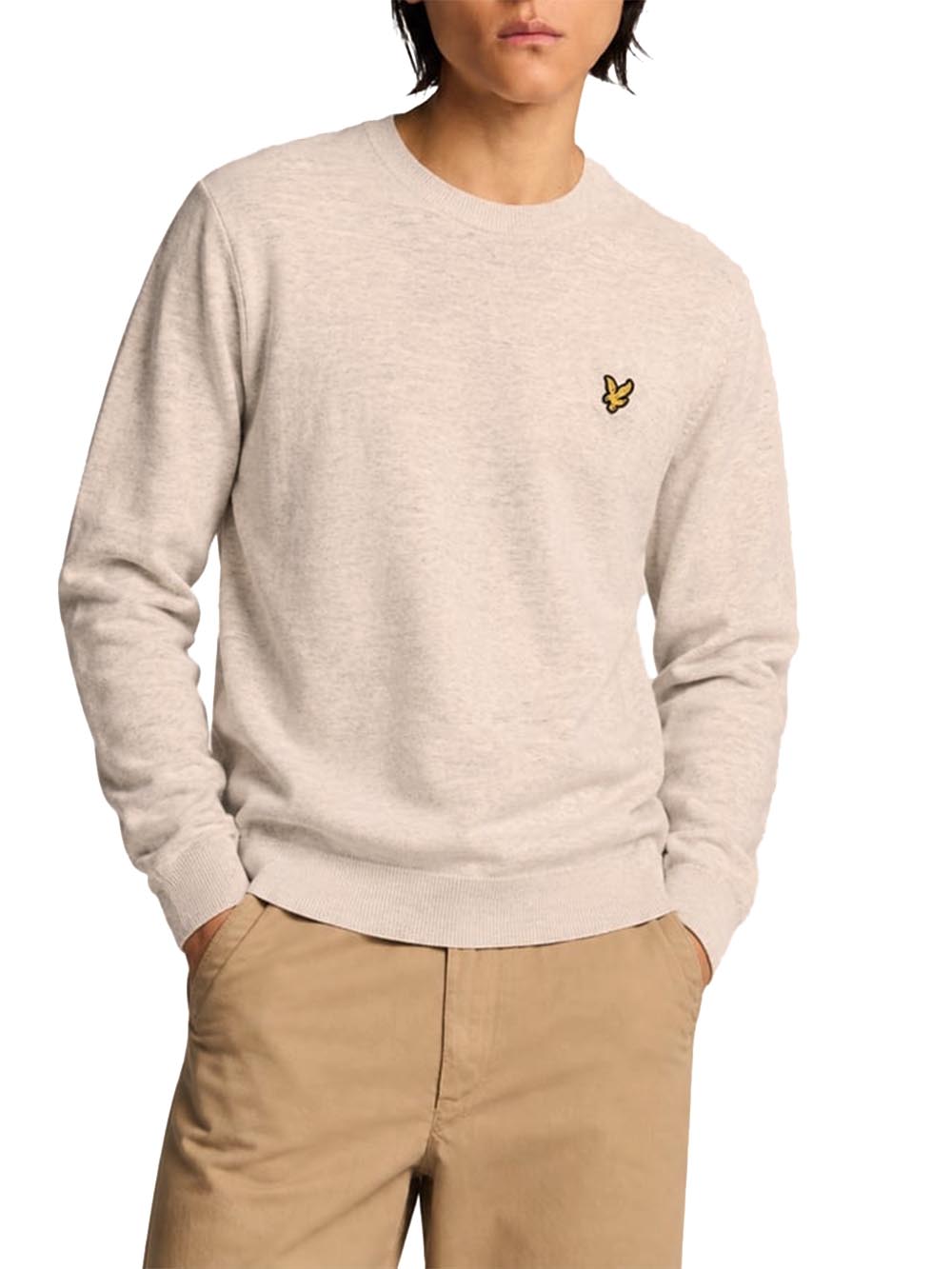 Lambswool Blend Crew Neck Jump Lyle & Scott Pullover Uomo Kn2114vc Panna