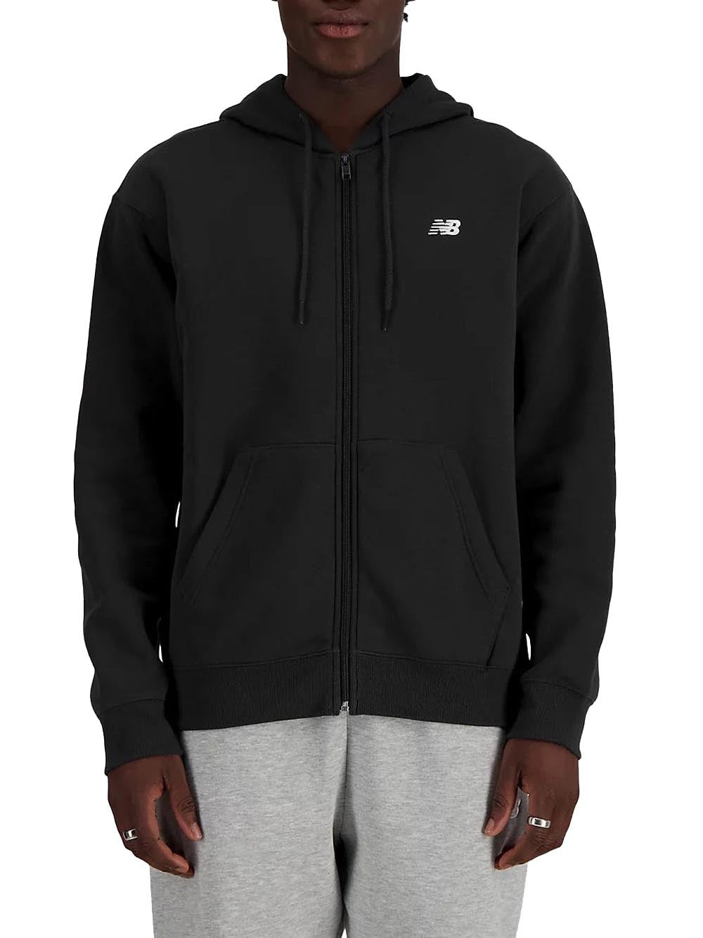 zip intera + cappuccio New Balance Felpa Uomo Mj41502 Nero