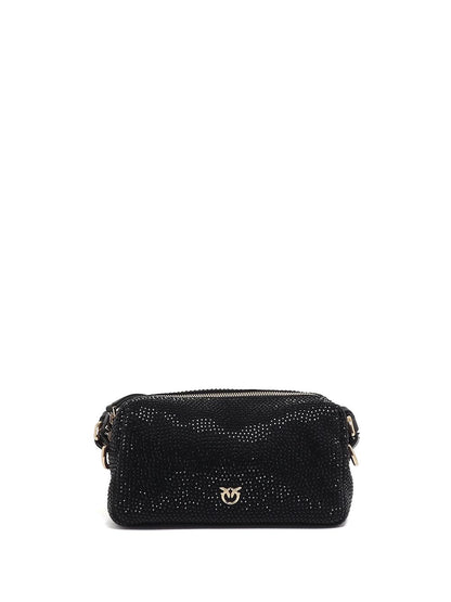 bauletto trittico mini full strass mic Pinko Borsa Tracolla Donna 106967 A308 Nero oro
