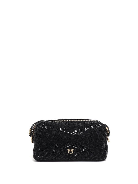bauletto trittico mini full strass mic Pinko Borsa Tracolla Donna 106967 A308 Nero oro