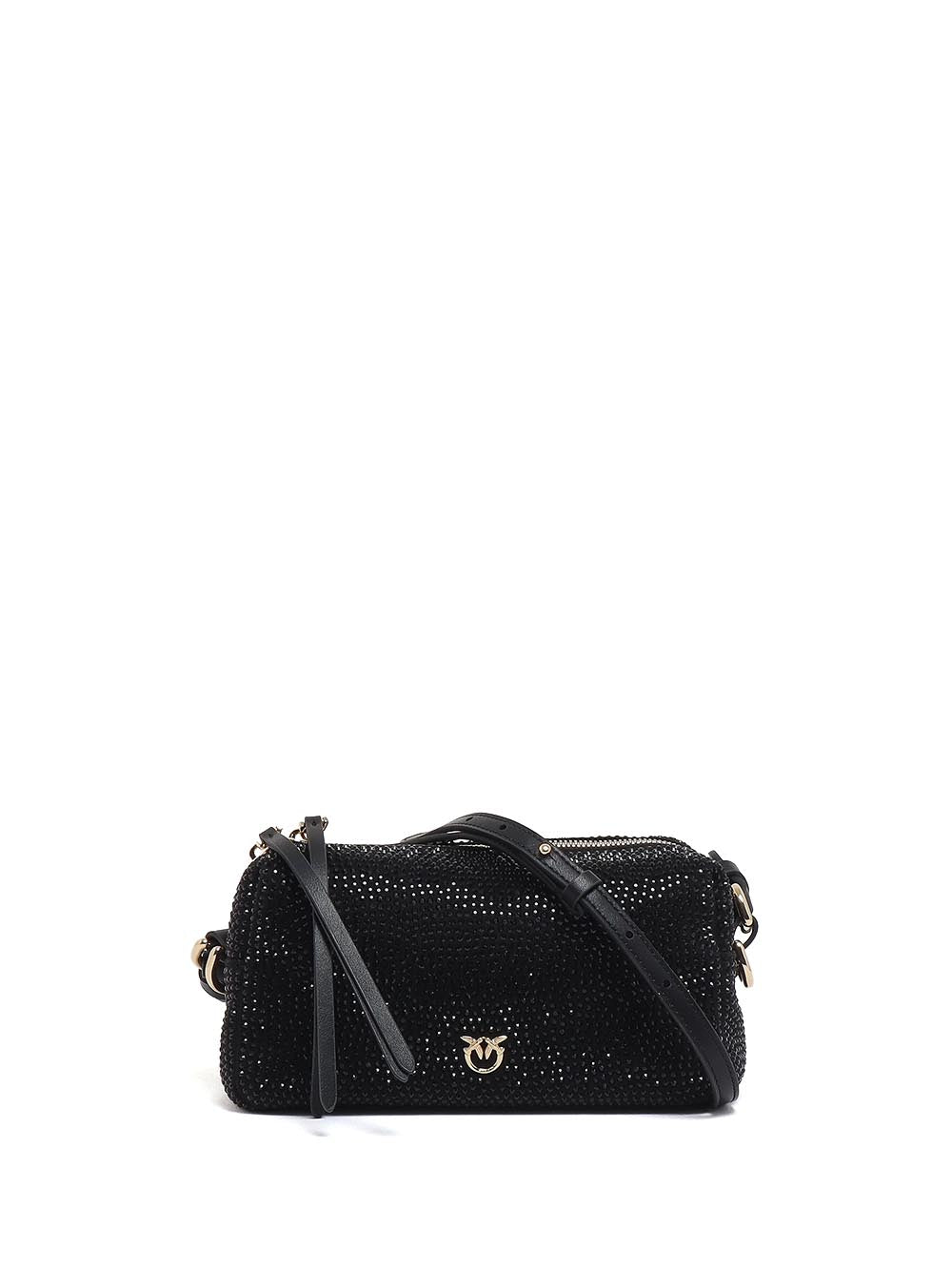 bauletto trittico mini full strass mic Pinko Borsa Tracolla Donna 106967 A308 Nero oro