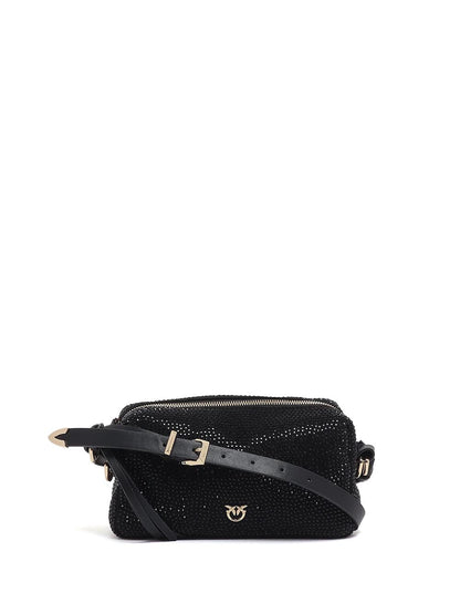 bauletto trittico mini full strass mic Pinko Borsa Tracolla Donna 106967 A308 Nero oro