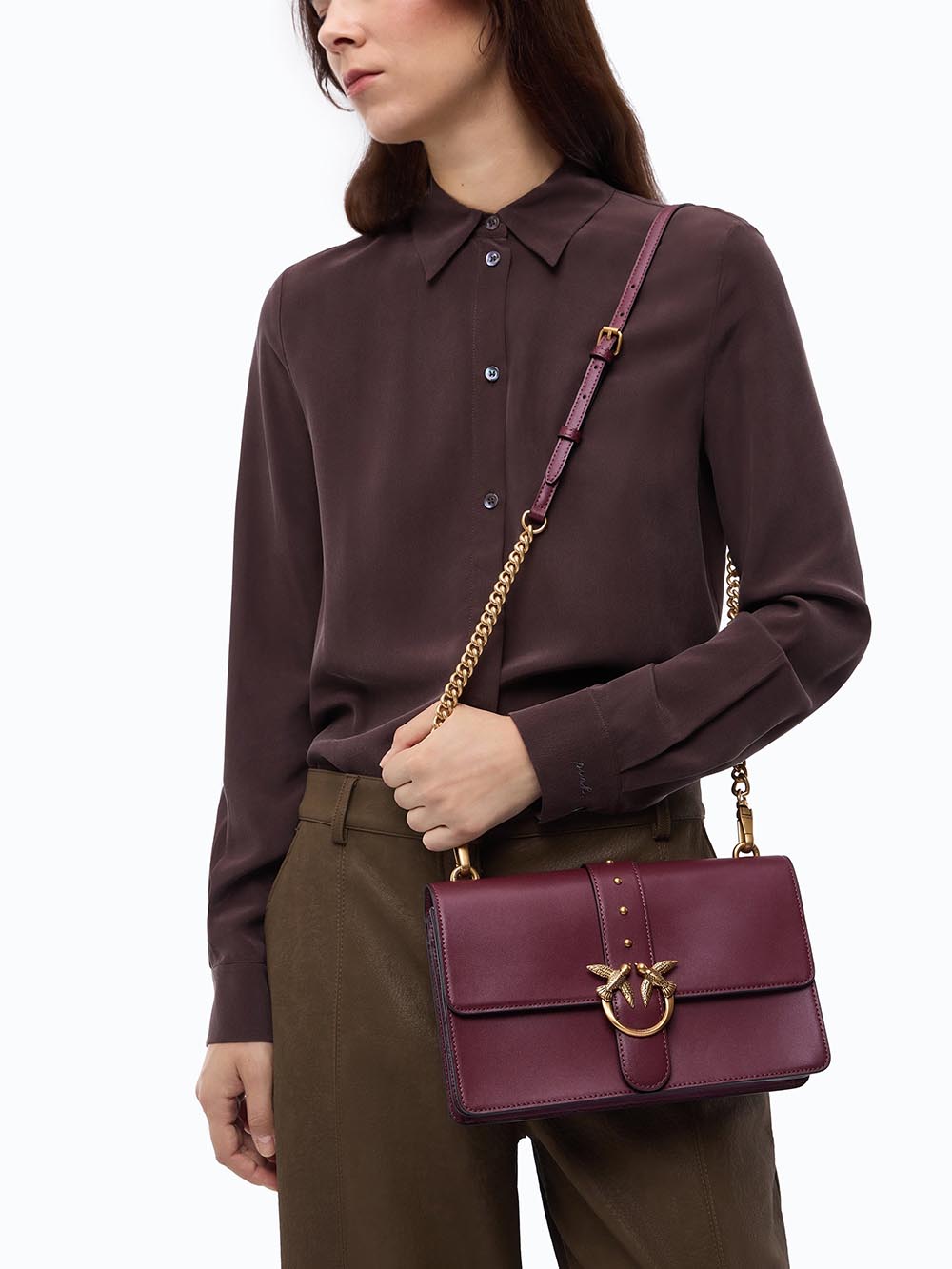 love one classic st.small b Pinko Borsa a Tracolla Donna 107621 A0f1 Vinaccia oro