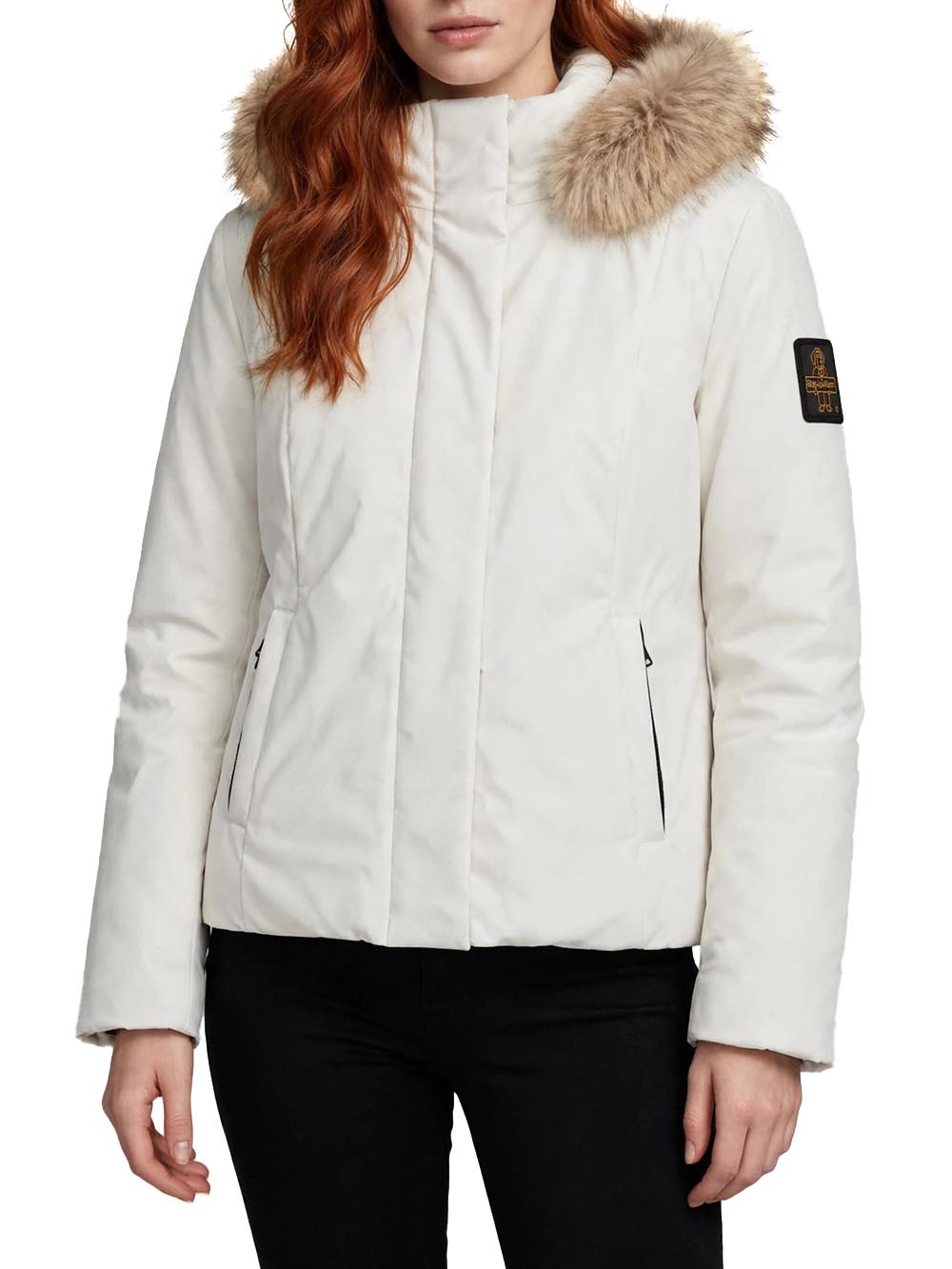 SHORT LADY TECH SPECIAL FUR JACKET Refrigiwear Giubbino Donna W90900 Xt3790 Panna