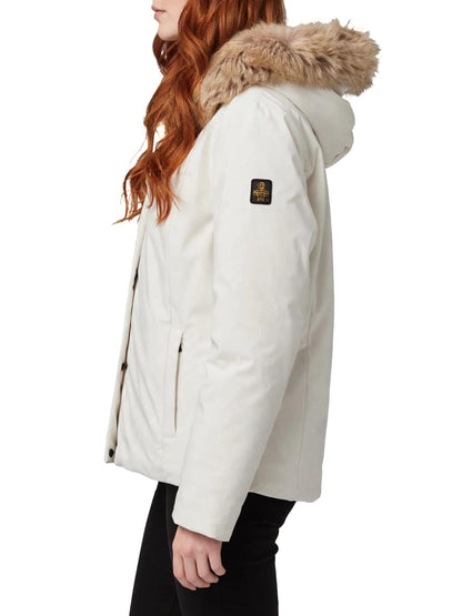 SHORT LADY TECH SPECIAL FUR JACKET Refrigiwear Giubbino Donna W90900 Xt3790 Panna