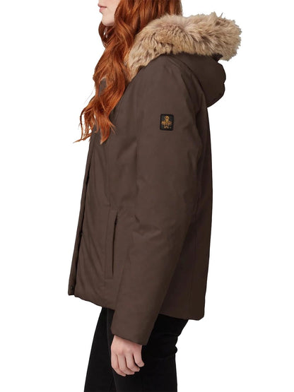 SHORT LADY TECH SPECIAL FUR JACKET Refrigiwear Giubbino Donna W90900 Xt3790 Marrone scuro