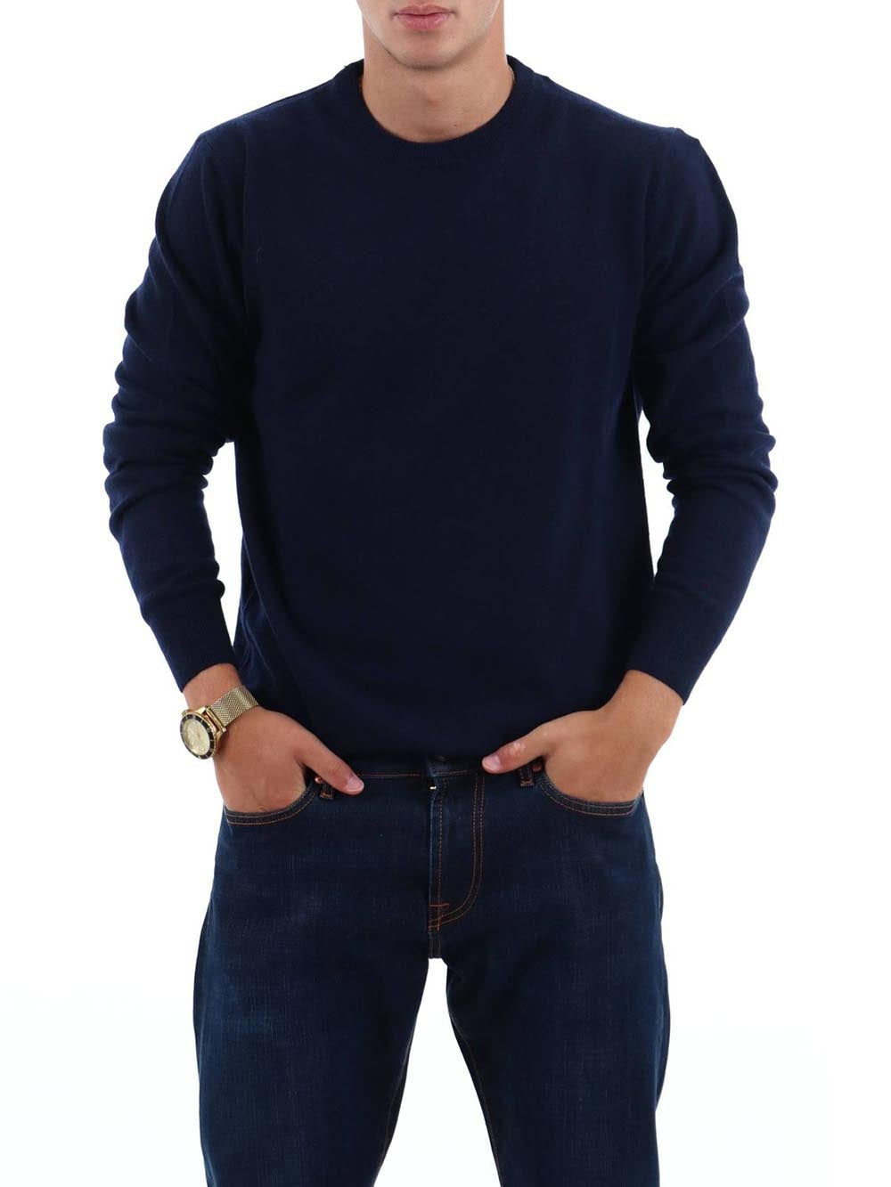 Roy Roger's Pullover Uomo Crew Man Rru199 Ct48 Blu
