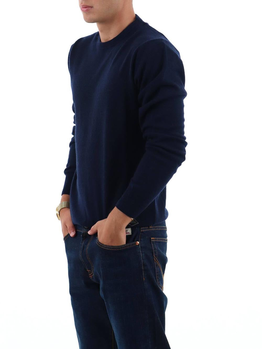 Roy Roger's Pullover Uomo Crew Man Rru199 Ct48 Blu