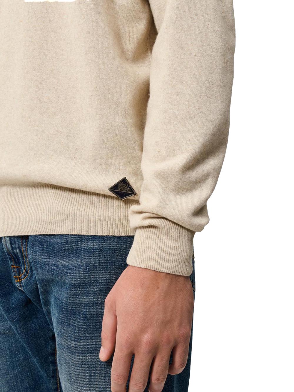 Roy Roger's Pullover Uomo Crew Man Rru199 Ct48 Beige