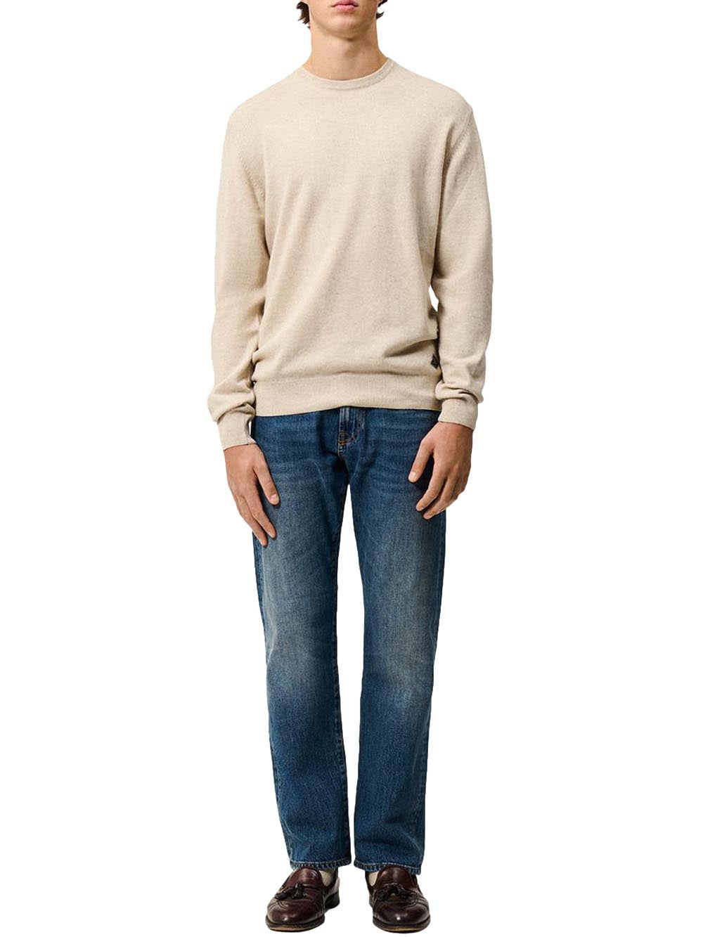 Roy Roger's Pullover Uomo Crew Man Rru199 Ct48 Beige