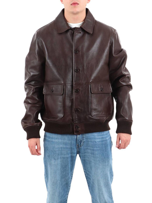 Roy Roger's Giubbino Uomo Jacket Newman Man Rru90143 Cs98 Marrone
