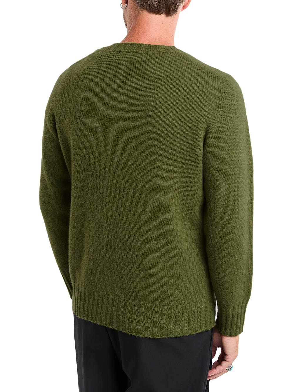Roy Roger's Pullover Uomo Soft Crew Neck Man Rru90400 Cv59 Verde militare