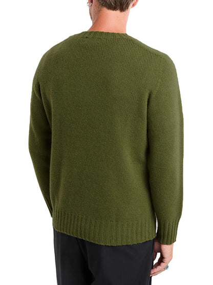 Roy Roger's Pullover Uomo Soft Crew Neck Man Rru90400 Cv59 Verde militare