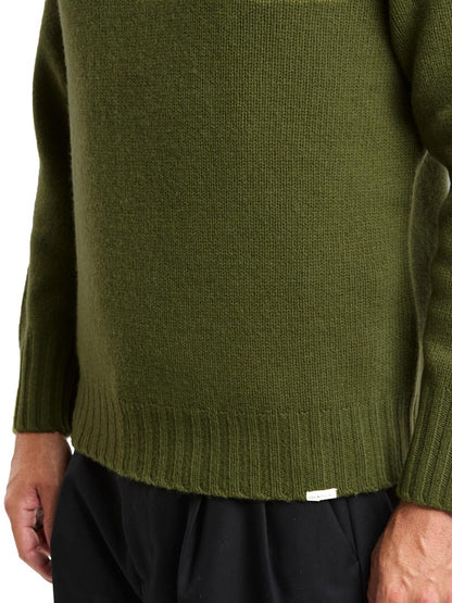 Roy Roger's Pullover Uomo Soft Crew Neck Man Rru90400 Cv59 Verde militare
