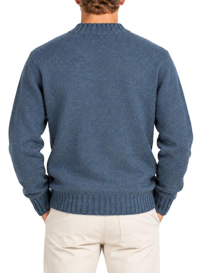 Roy Roger's Pullover Uomo Soft Crew Neck Man Rru90400 Cv59 Blu