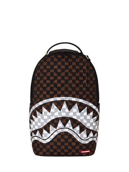 brown and cream drip check shark backpack Sprayground Zaino Unisex 910b8552nsz Marrone