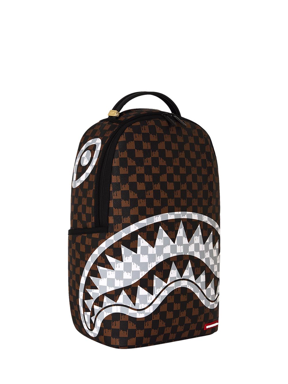 brown and cream drip check shark backpack Sprayground Zaino Unisex 910b8552nsz Marrone