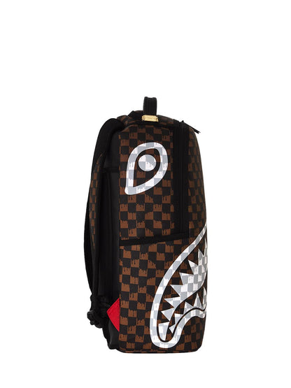 brown and cream drip check shark backpack Sprayground Zaino Unisex 910b8552nsz Marrone