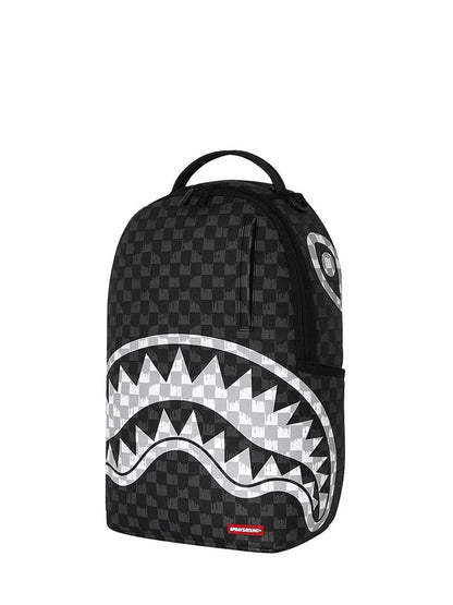 black and white drip check shark backpack Sprayground Zaino Unisex 910b8553nsz Nero grigio