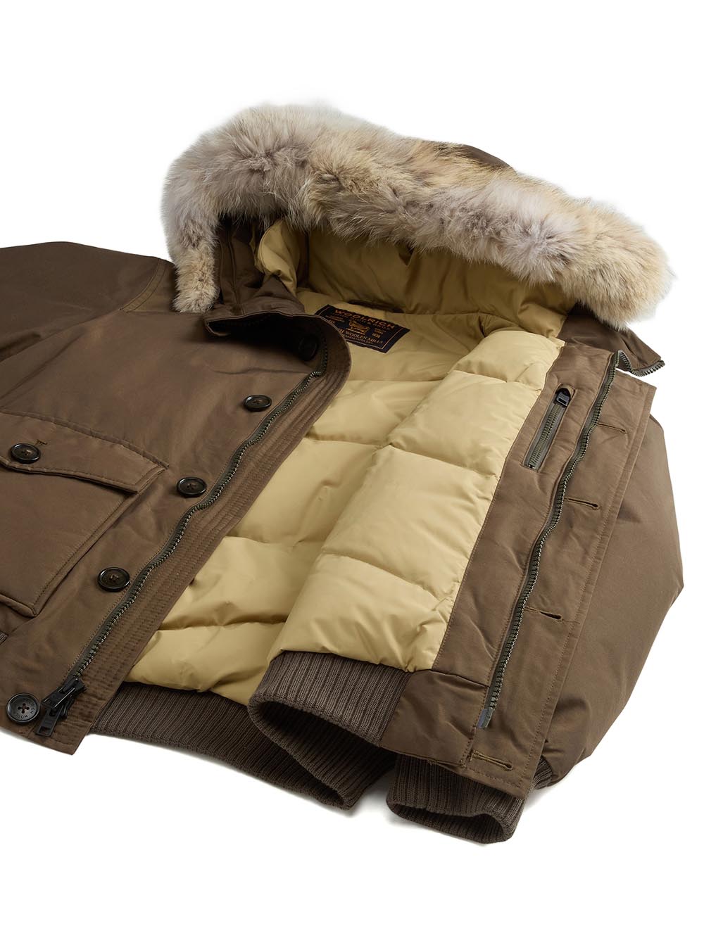 POLAR DETACHABLE FUR BOMBER Woolrich Giubbino Uomo Cfwoou2238mrut0001 Verde