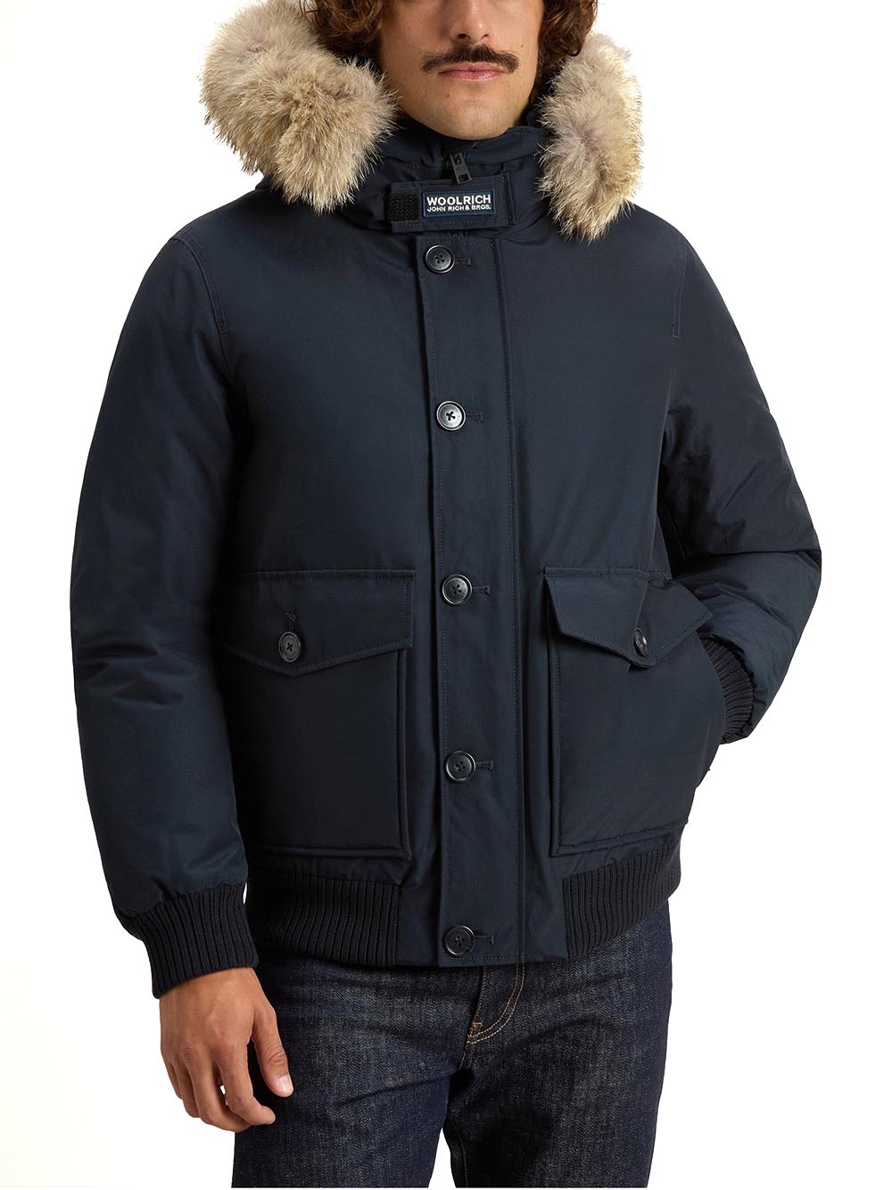 POLAR DETACHABLE FUR BOMBER Woolrich Giubbino Uomo Cfwoou2238mrut0001 Blu