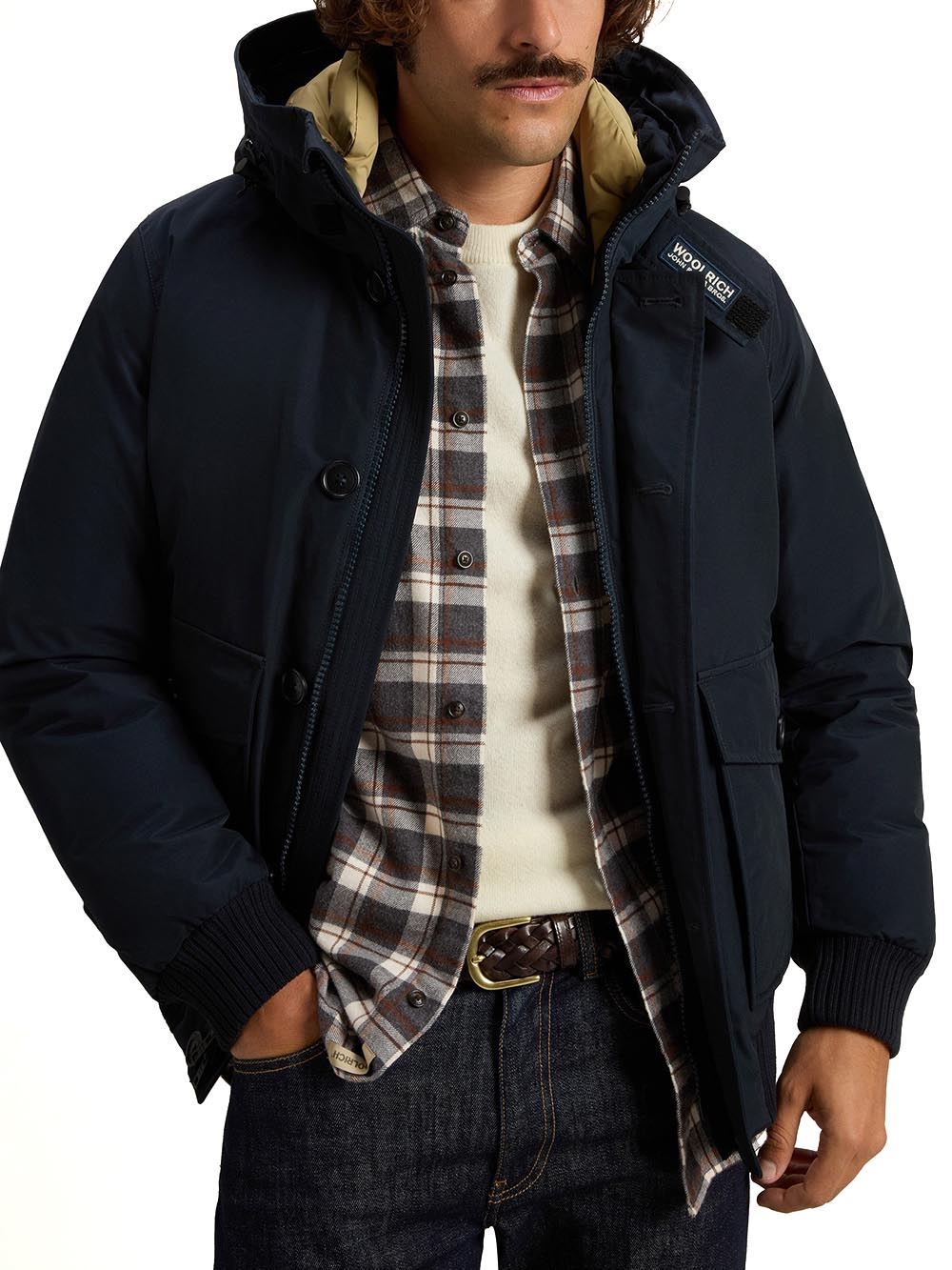 POLAR DETACHABLE FUR BOMBER Woolrich Giubbino Uomo Cfwoou2238mrut0001 Blu