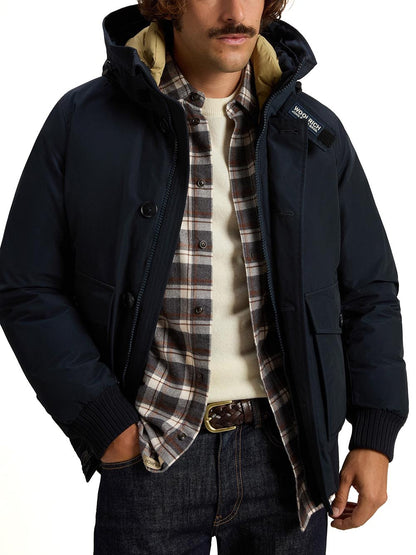 POLAR DETACHABLE FUR BOMBER Woolrich Giubbino Uomo Cfwoou2238mrut0001 Blu
