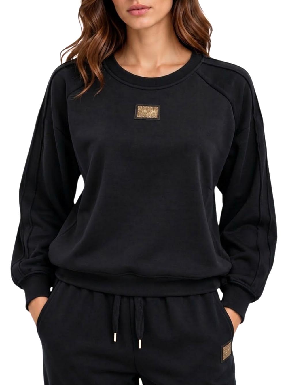 Yes Zee Felpa Donna F005 Nr00 Nero