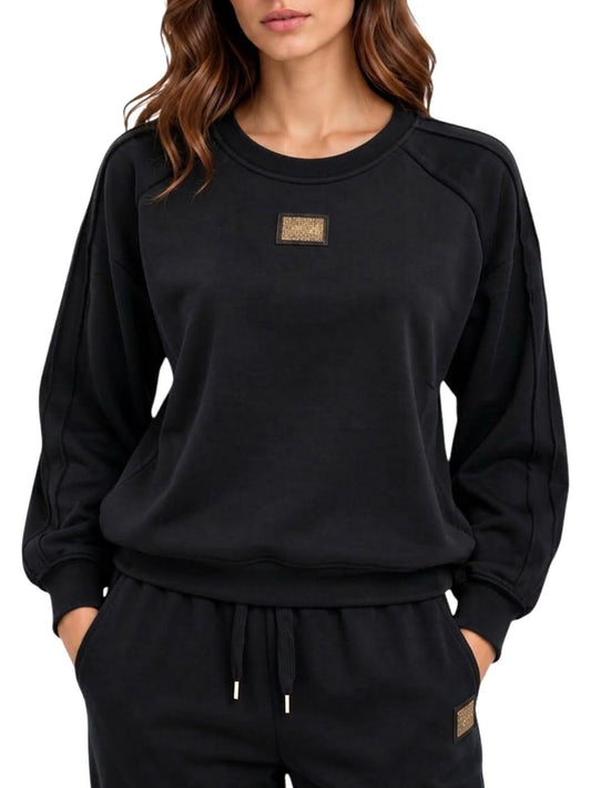 Yes Zee Felpa Donna F005 Nr00 Nero